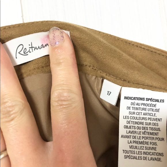 Reitmans Faux Suede Button Front Mini Skirt - Picture 6 of 7